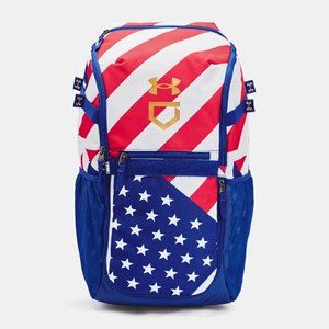 Under Armour UA Utility Baseball Print Backpack 1369318 401 USA Flag Print NWT